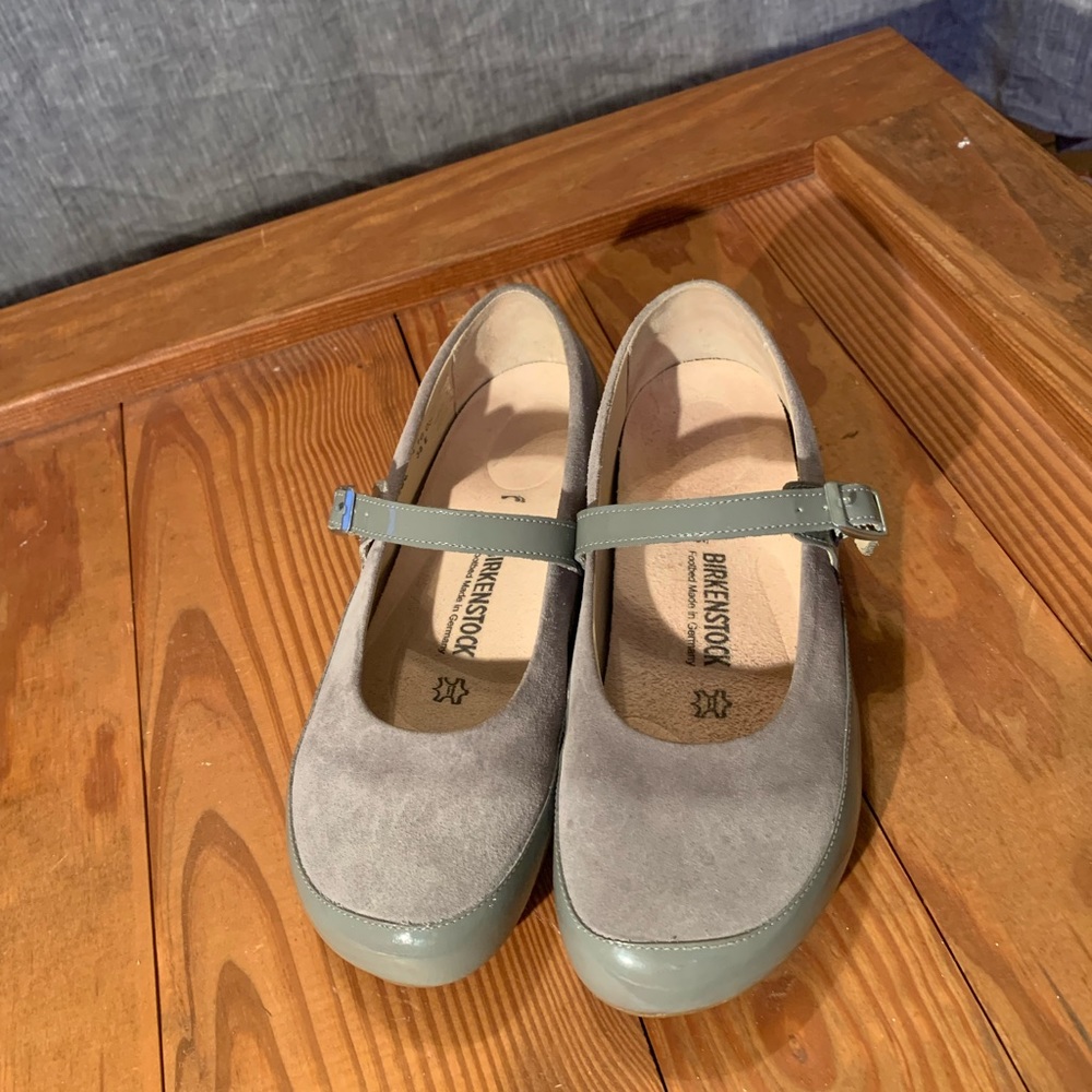 Birkenstock Grey Suede Mary Janes EU 38